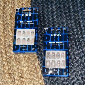 Kiss Blue and Silver Nail Tips Elegant Accessories